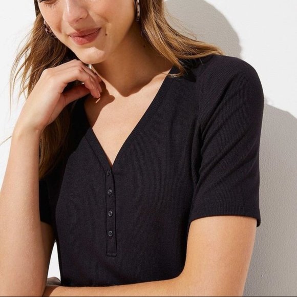 LOFT Tops - Loft ribbed henley tee